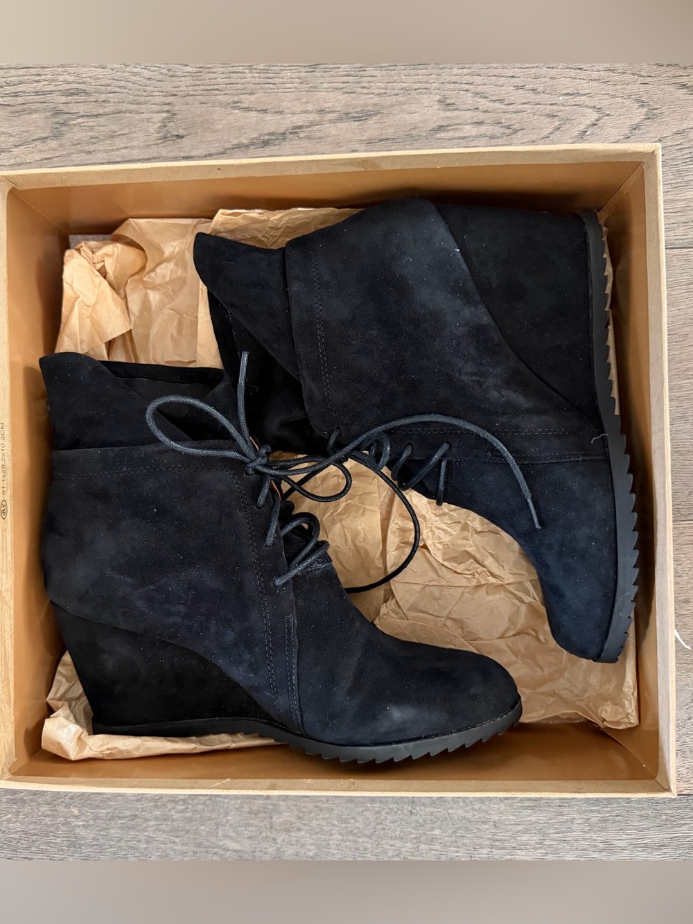 gentle souls lace up wedge bootie
